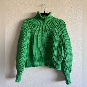 H&M Green Chunky Mock Turtleneck Sweater (NWT)